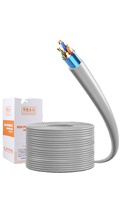 Cable de Red Exterior Cat6 Categoría 6E de Cobre Libre de Oxígeno, Gigabit, Doble Blindaje, para Ingeniería, Monitoreo y Comunicación, Trenzado