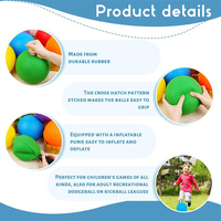 6 ballons gonflables avec pompe, ballons de dodgeball en caoutchouc arc-en-ciel