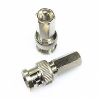Adaptor Koaksial BNC Male ke BNC Female 75 Ohm dengan Mur Hex untuk Ekstensi Kabel Video RG59/RG6 (Berlapis Nikel)