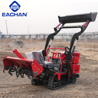 EACHAN Motoculteur rotatif petit motoculteur en caoutchouc sur chenilles Travail du sol Désherbeur agricole Cultivateurs Motoculteur Machines rotatives