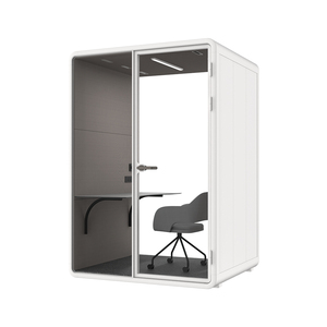 Single Person Soundproof Office Pod Acoustic Phone Booth Private Working Cabin with <b>Desk</b> LED Light for Open Office - Product Image 4