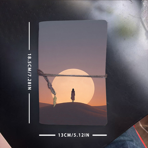 A6 Notebook Vintage fatto a mano con chiusura a cravatta spessa carta gialla dolce regalo di compleanno per il fratello con la donna luna deserto <span class=keywords><strong>Twil</strong></span> - Product Image 6