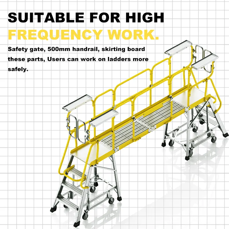 Scala a piattaforma grande da lavoro ad alta frequenza scala a 2 gradini pieghevole in alluminio scala a piattaforma di lavoro scala portatile