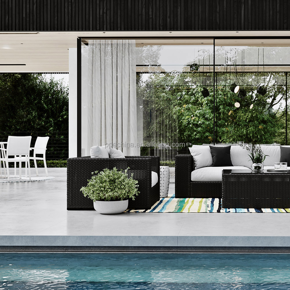 Wholesale Modern Rattan Chair Patio Bark Wicker Sofa Aluminum Luxury Comfortable Garden Courtyard Outdoor Furniture Light Chairs
