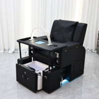 Table de manucure et pédicure de luxe moderne pour salon de beauté, station de soin des pieds, fauteuil de massage spa pour technicien(ne) des ongles