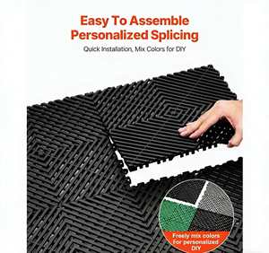 Baldosas Modulares para <span class=keywords><strong>Piso</strong></span> de Garaje, Antideslizantes, Ecológicas, Impermeables, de PP Encastrables, Color Negro - Product Image 2