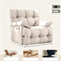 Fauteuil inclinable à bascule moderne surdimensionné avec fonctions réglables et télécommande |   Structure en fer avec revêtement en tissu pour salon |