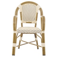 Chaise de bistrot au design moderne de haute qualité avec cadre en aluminium et matériau en rotin pour cuisine mobilier de jardin extérieur