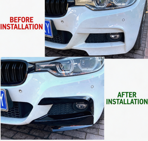 ชุดแต่งสปอยเลอร์กันชนหน้าสำหรับ BMW ซีรีส์ 3 F30 F35 ปี 2013-2019 ชุดแต่งวินด์ไนฟ์ปรับมุม คานาร์ดหน้า - Product Image 4
