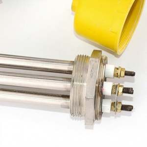 Calentador de agua eléctrico industrial de inmersión tubular con brida para elemento calefactor de líquidos - Product Image 2