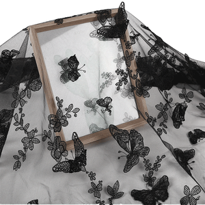 Tessuto in Tulle Trasparente con Ricamo 3D a Farfalla, Elegante Tessuto in Pizzo per Abiti da Sposa e Veli Nuziali a Prezzo di Fabbrica - Product Image 1