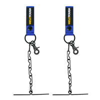 MELOTOUGH Cinta de sujeción para cinturón de herramientas, soporte de cinta para electricistas con cadena, llavero y mosquetón, color azul, paquete de 2