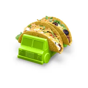 Keluaran baru rak penyimpanan panekuk bentuk mobil penyangga tampilan Crepe Meksiko pegangan Taco plastik untuk klip gulungan Tortilla