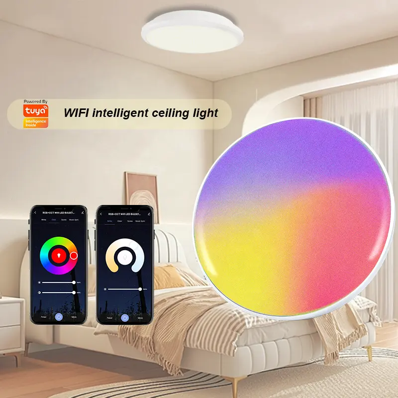 알렉사 24w 실내 분위기 천장 조명으로 FXPOT TUYA WIFI RGB + CCT 스마트 작업