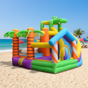 Castillo Inflable Comercial con Tobogán <span class=keywords><strong>para</strong></span> Niños, con Diseño de Cocodrilo, <span class=keywords><strong>para</strong></span> Parques de Diversiones al Aire Libre - Product Image 1