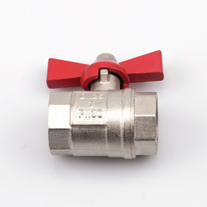 Robinet à tournant sphérique DN25 1 pouce avec poignée papillon rouge pour le contrôle du débit d'eau, usage industriel - Product Image 1