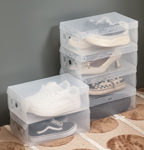 Kotak Sepatu Flip Top, Kotak Penyimpanan Sepatu Transparan yang Dapat Ditumpuk, <span class=keywords><strong>Organizer</strong></span> Sepatu Plastik Model Laci dengan Jendela Transparan - Product Image 4