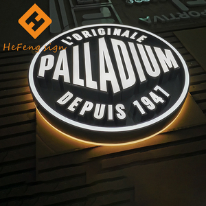 Custom Wall Side Hanging Board Circle Mounted Signboard Two Sides Led <strong>Light</strong> <strong>Box</strong> <strong>Sign</strong> For Bar,restaurant,store Signs - Product Image 5