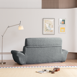 Canapé-lit compact en tissu carré moderne à deux places avec coussin en mousse rempli, dossier profond, siège profond, salon, villa, appartement - Product Image 6