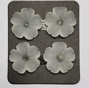 Pierre précieuse en quartz blanc givré en forme de fleur, taille T-2F 16mm/18mm, pour la création de bijoux - Product Image 3
