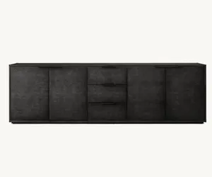 Juego de sala de estar de lujo americano con diseño Art Deco francés OEM Sassanid Saundersen Shagreen Panel aparador de 4 puertas con cajones - Product Image 5
