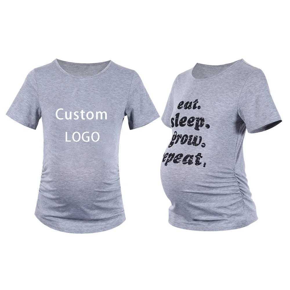 Custom Bamboo Clothes Women Pregnant Shirts Woman Stretchy Summer Bamboo Modal Plus Size Cotton T Shirts Pregnant Clothes