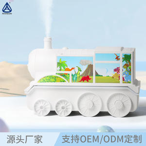 Mini Humidificador con Forma de Tren, 120 ml, Difusor de Aroma Ultrasónico con Alimentación USB para el Hogar, Rosa y Blanco, Personalizable - Product Image 3