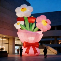 Bouquet de fleurs géant gonflable personnalisé pour la décoration, affichage floral gonflable pour mariage, événement, festival, publicité en centre commercial