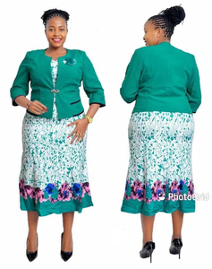 Quality Turkey Women Dress Plus Size African Women Church Suits Two Pieces <b>Set</b> Maxi Turkey Women Dress - Product Image 1