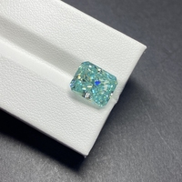 Оптовые камни HQ GEMS: Муассанит «Ледяной синий» (оттенок Light Sea Blue), размеры от 5x7 мм до 10x12 мм, огранка «Радиант», выращенные в лаборатории, россыпью