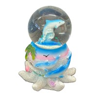 Usine Logo Personnalisé Résine Océan Plage Animal Globe D'eau Lézard Dauphins Dodo Maurice Maldives Bahamas Souvenir Boule À Neige