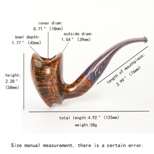 Briarwood Tobacco Pipe Bent Type 3mm Filter Solid Wood Smoking Pipe For Men Retro Style Personal Gift - Product Image 5