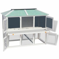 Cage à lapin grande, double grille, extérieure, habitat de jeu pour petits animaux, cage pour lapin