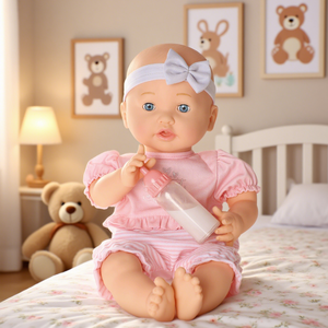 Adorable Muñeca Interactiva de Plástico de 16 Pulgadas (Llanto, Bebida, Control Facial y Sónico) para el Juego Creativo y Entretenimiento Diario de los Niños - Product Image 3