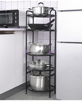 Usine en gros cuisine en acier au carbone étagère de rangement ménage sol debout Pot étagère multicouche supports de stockage en métal