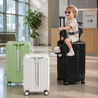 Valise Enfant avec Siège 28 Pouces, Valise à Roulettes pour Enfants, Bagage à Main pour Enfants