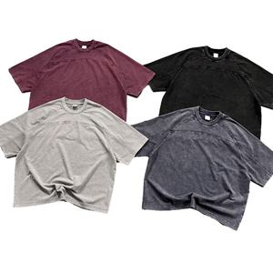 T-shirt en coton 100% de haute qualité, vintage, délavé à l'acide, coupe ample, épaules tombantes, manches courtes, décontracté, 230 grammes - Product Image 4