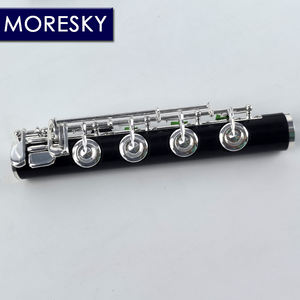 Flûte en ébène MORESKY /C+B+Bb Pied 16+17+18 Trou ouvert Plaqué argent Clé E Grenadilla Professionnelle MFL-1601 - Product Image 5