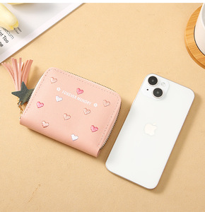 Mini portamonete portatile multifunzionale grazioso modello di Lychee stile PU borse in pelle portamonete portafoglio per donna - Product Image 2