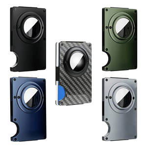 Factory Direct Modern <b>Metal</b> <b>Wallet</b> Slim Front Pocket Card Holder Aluminum RFID Blocking Money Clip Compatible for Tracker - Product Image 1