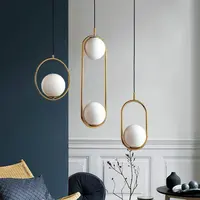 Plafonnier LED suspendu en verre et métal, design nordique moderne, minimaliste, luminaire décoratif d'intérieur, idéal pour un salon, vente en gros