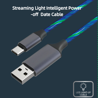 Câble de charge USB lumineux à LED 1M en PVC souple 15W Chargeur rapide en cuivre pur pour téléphone et écouteurs