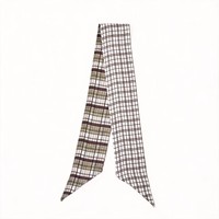 Écharpe d'été vintage en pure soie pour femme, foulard étroit de luxe, bandeau pour cheveux, ceinture, motif géométrique, doux pour la peau