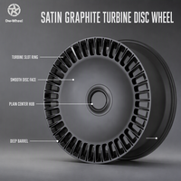 Jantes en alliage forgé DW Satin Black Turbine Disc 17 18 19 20 pouces 5x114.3 Garantie à vie pour Cadillac Escalade ESV V