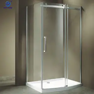 Fornecedores de chuveiro com porta deslizante sem moldura de vidro temperado de melhor qualidade para hotel simples