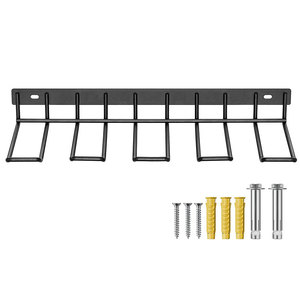 Support mural pour outils électriques à main, en métal, robuste, 4 emplacements pour perceuse, entièrement assemblé, étagère de rangement sans fil - Product Image 5