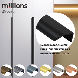 서랍 숨겨진 크롬 블랙 엑스트라 롱 255mm 알루미늄 당겨 알루미늄 가구 핸들 사용자 정의 긴 캐비닛 핸들 - Product Image 3