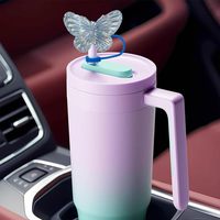Moioco Bling Rhinestone Butterfly Bow Straw Cover Cap Silicone Dust-Proof Straw Lid Fit 30/40oz Tumbler Reusable Cup Accessories