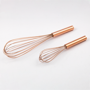 Hot Selling Kitchen Tool Stainless Steel Beater Manual <strong>Egg</strong> <strong>Whisk</strong> <strong>With</strong> Rose Gold <strong>Handle</strong> - Product Image 5