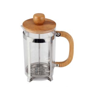 Cafetera Francesa de Vidrio de Borosilicato sin BPA, con Capacidad de 0.6L, Carcasa de Acero Inoxidable, Tapa y Asa de Madera - Product Image 2